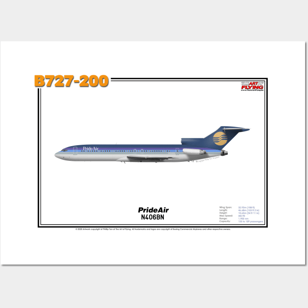 Boeing B727-200 - PrideAir (Art Print) Wall Art by TheArtofFlying